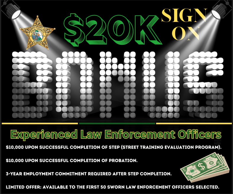 sign on bonus for experienced LEOs